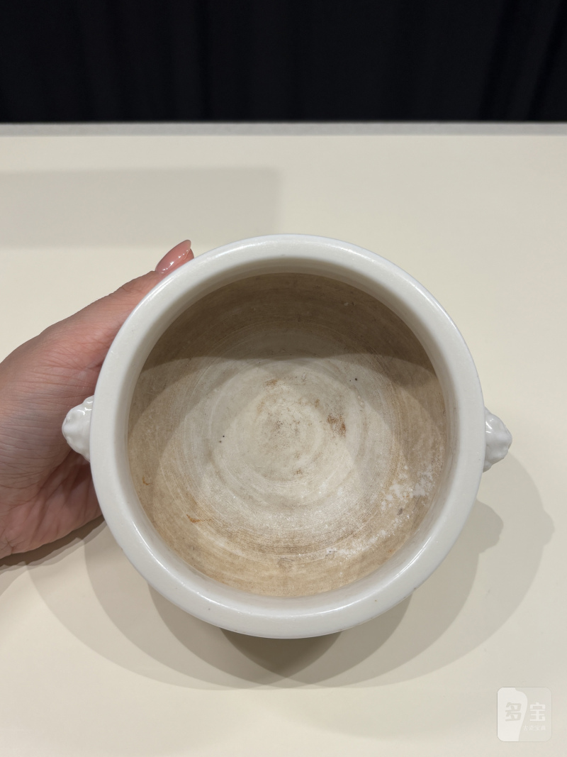 明晚期 德化窑白釉狮耳炉 - 图10